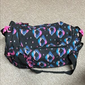Trendy Black and Pink Duffel Bag